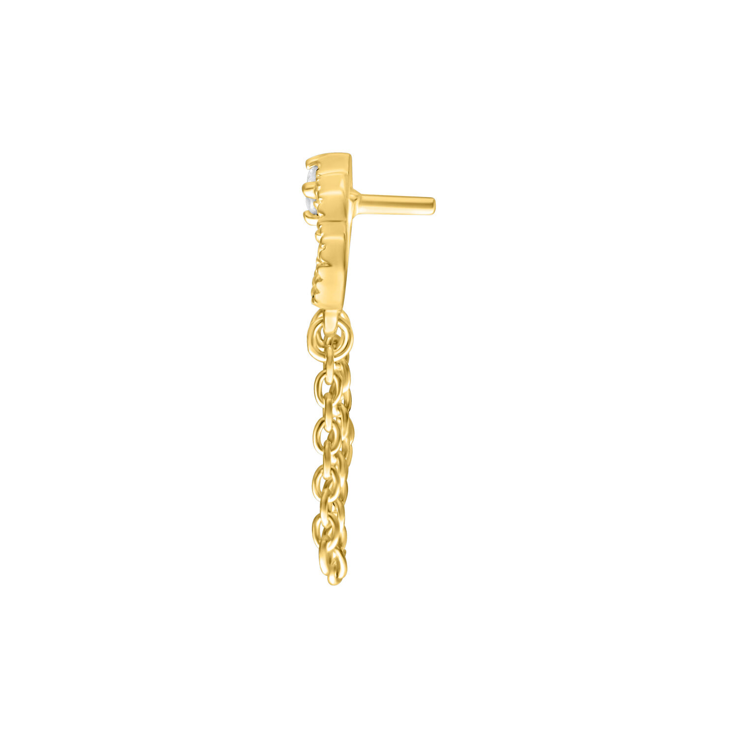 Ajuste Push Dorado con Diseño de Cadena sobre fondo blanco