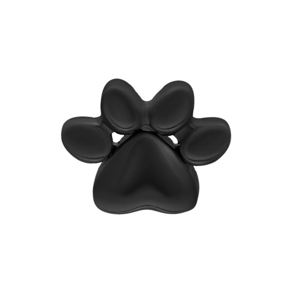 Negro accesorio de pata de titanio sobre fondo blanco