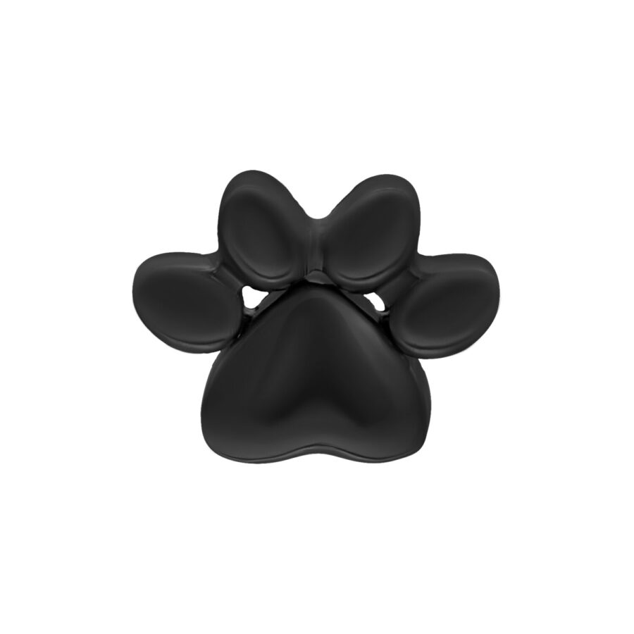 Negro accesorio de pata de titanio sobre fondo blanco