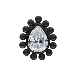 Accesorio Push Fit Crystal Teardrop - Negro