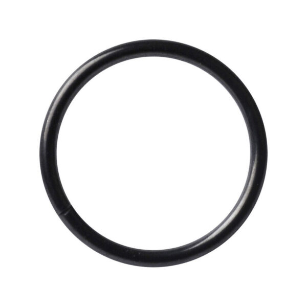 Anillo negro sin costuras de acero quirúrgico 316L sobre fondo blanco