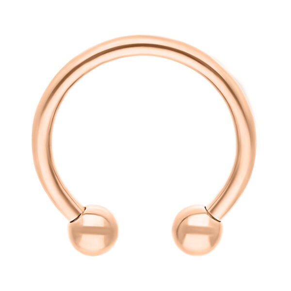 Circular Barbell de oro rosa con grosor de 1,2 mm, bolas de 3,0 mm