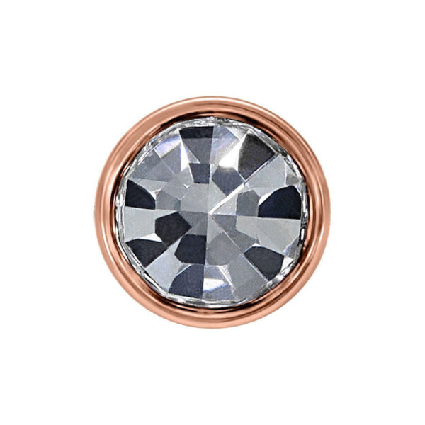 Accesorio de piercing de oro rosa con cristal claro, tamaño 3,0 mm