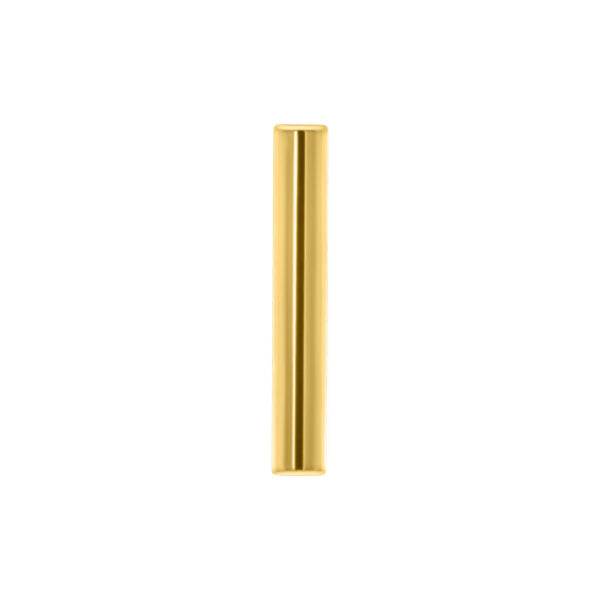 Piercing dorado con rosca interna sobre fondo blanco, 16mm de longitud