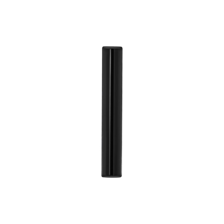 Barra de piercing de titanio negro, 14 mm de longitud, sobre fondo blanco