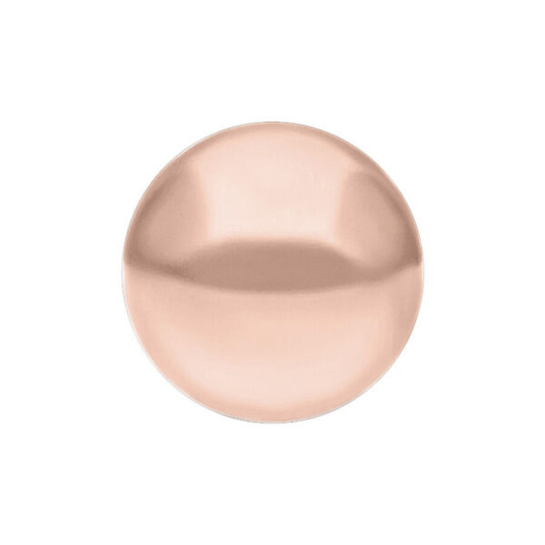 Bola de titanio en oro rosa sobre fondo blanco