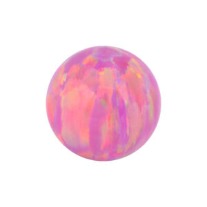 Bola de ópalo sintético rosa en color Bubble Gum sobre fondo blanco