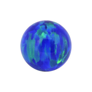 Bola de Opal sintético azul oscuro, 3 mm, sobre fondo blanco