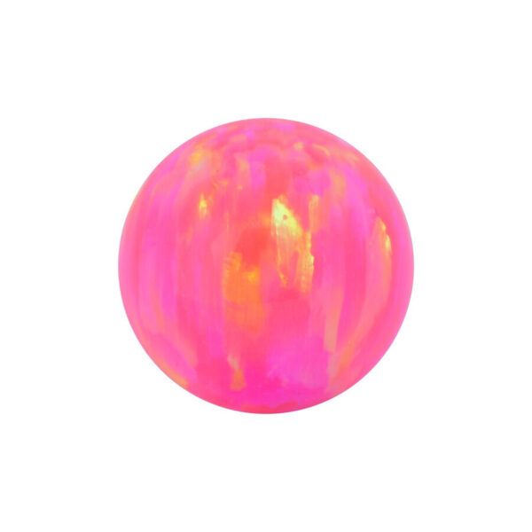 Ajuste redondo de ópalo sintético en Light Hot Pink, tamaño 3mm sobre fondo blanco
