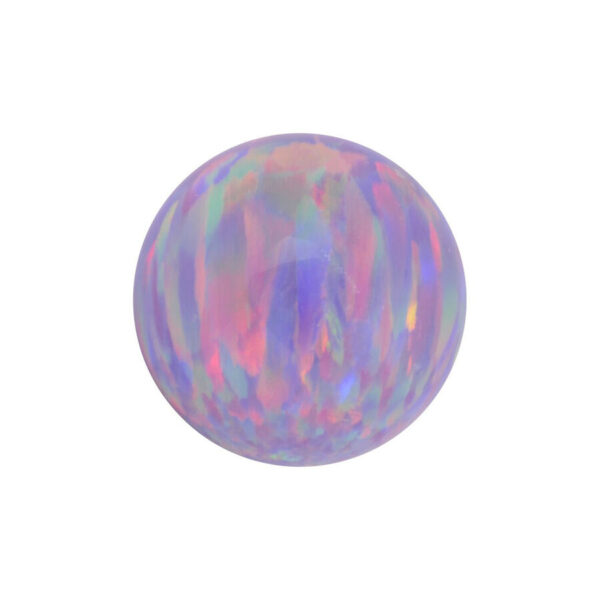 Bola de ópalo sintético en Light Periwinkle con 3mm de diámetro sobre fondo blanco