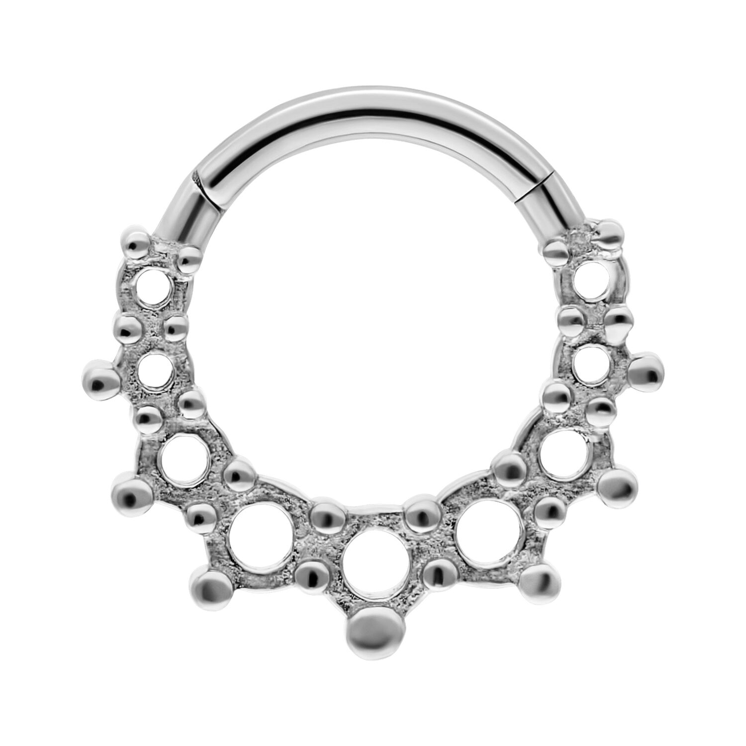 Anillo Piercing Clicker de Burbujas Plateado Anillo Piercing Clicker de Burbujas Plateado de Acero Quirúrgico 316L