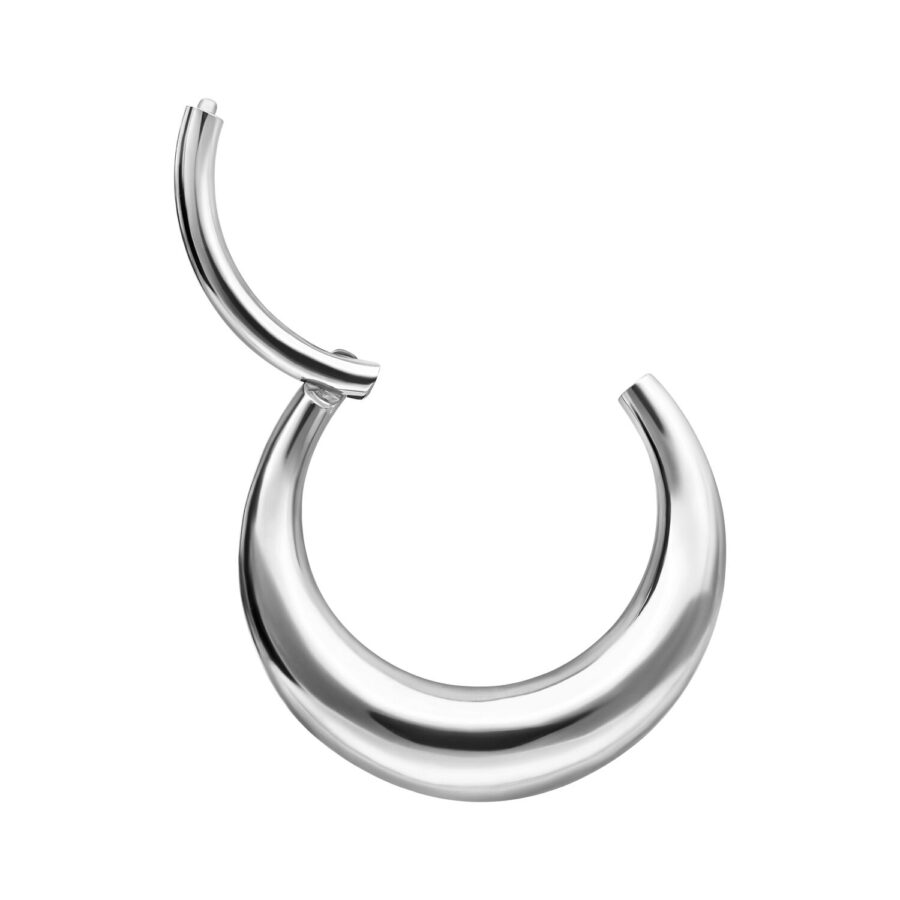 Clicker para septum plateado de acero quirúrgico, 10mm de diámetro interno