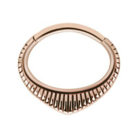 Clicker septum de oro rosa de acero quirúrgico con diseño dentado