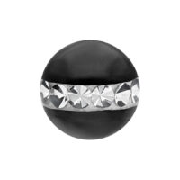 Accesorio de Piercing Negro con Cristales Accesorio de piercing negro de acero quirúrgico con cristales claros