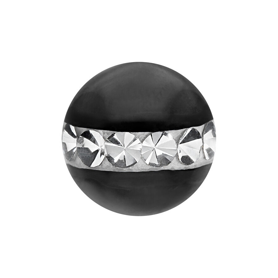 Accesorio de Piercing Negro con Cristales Accesorio de piercing negro de acero quirúrgico con cristales claros