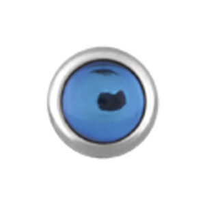 Clip con bola plateado con cristal azul zafiro, tamaño 6 mm