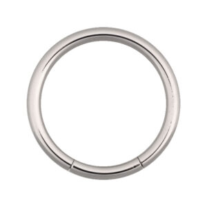 Anillo segmentado plateado de acero quirúrgico, 10mm de diámetro, 2,4mm de grosor