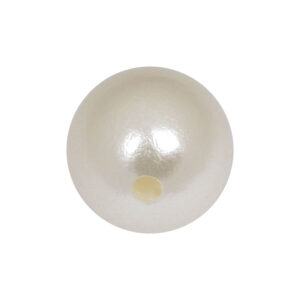 Perla color crema 3,0 mm con 1,2 mm de grosor sobre fondo blanco