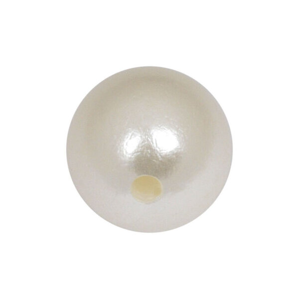 Perla color crema 3,0 mm con 1,2 mm de grosor sobre fondo blanco