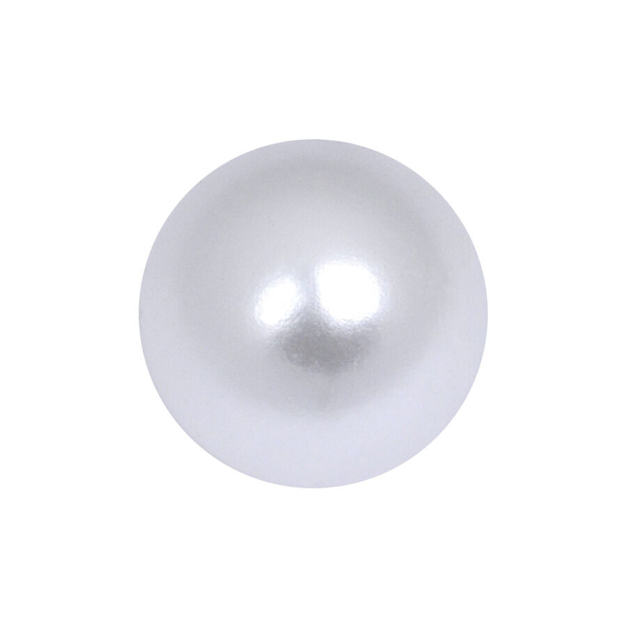 Bola de perla sintética blanca con 3 mm de diámetro sobre fondo blanco