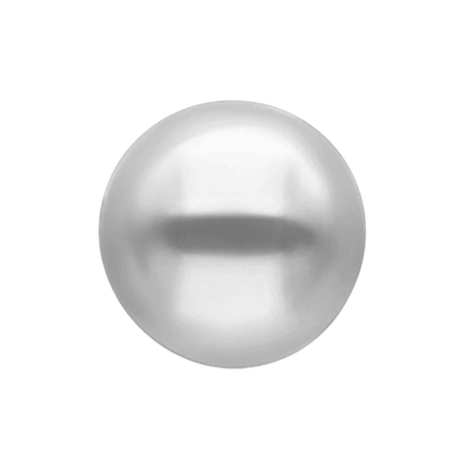 Bolita roscada plateada de acero quirúrgico Bolita plateada con rosca interna sobre fondo blanco