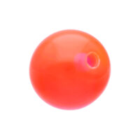 Extremo Fluoro en naranja brillante Extremo de piercing en naranja brillante de PMMA sobre fondo blanco