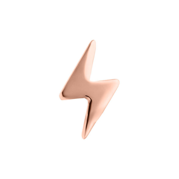 Accesorio de rayo en oro rosa de titanio, rosca de 0,8 mm, sobre fondo blanco
