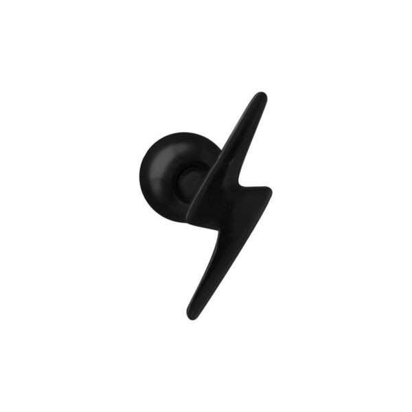 Flash Earbarbell negro en forma de rayo sobre fondo blanco