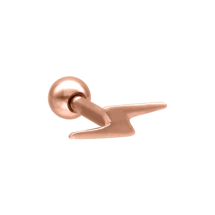 Earbarbell Flash de Roségold con diseño de rayo sobre fondo blanco