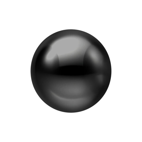 Bola de titanio negra para Push Fit Labrets, tamaño 2,5 mm, sobre fondo blanco