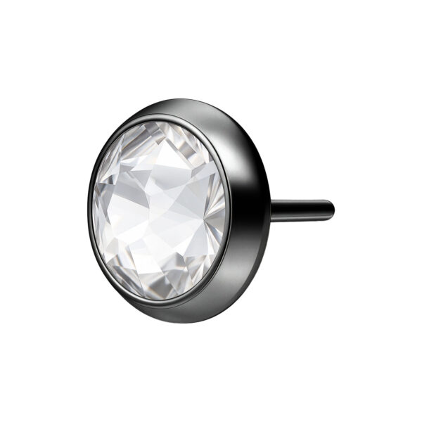 Adorno Labret negro con cristal claro, tamaño 3,2 mm