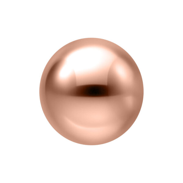 Bola de oro rosa de 2,5 mm sobre fondo blanco