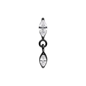 Accesorio Push Fit Oval Crystal Drop - Negro