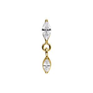 Accesorio Push Fit Oval Crystal Drop - Oro