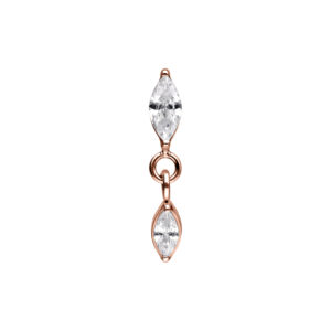 Accesorio Push Fit Oval Crystal Drop - Oro Rosa