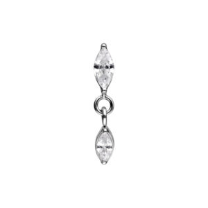 Accesorio Push Fit Oval Crystal Drop