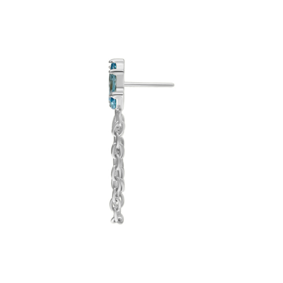 Accesorio de plata Push Fit con cristal turquesa y colgante de cadena