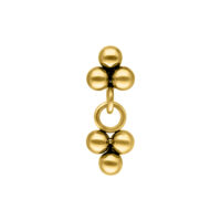 Colgante de piercing dorado con diseño de bola, fondo de estudio