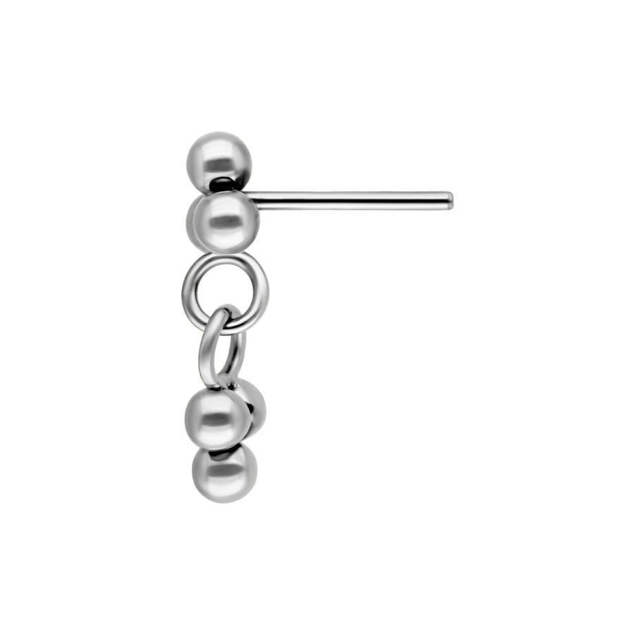 Accesorio Push Fit plateado con tres bolas sobre fondo blanco