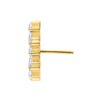 Ajuste Push dorado con cristales claros sobre fondo blanco