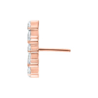 Accesorio Push Fit en oro rosado con cristales claros sobre fondo blanco