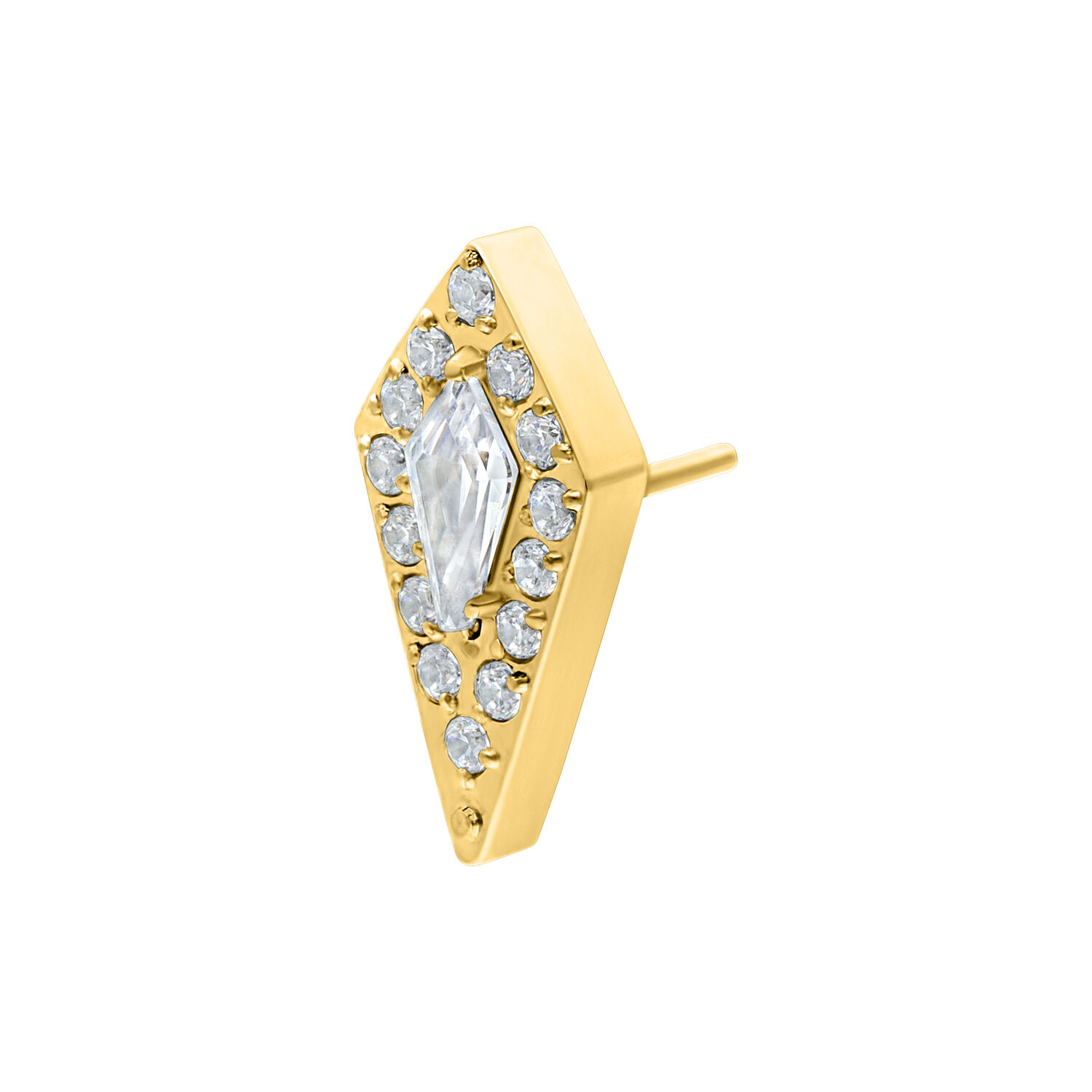 Ajuste Push de Cristal Dorado Ajuste dorado con decoración de cristal sobre fondo blanco