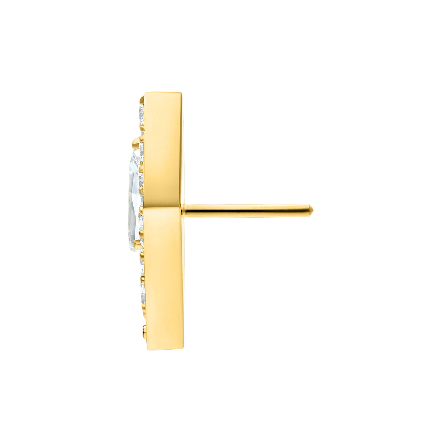 Ajuste de Escudo de Cristal Push Fit Dorado Ajuste de cristal dorado para Push Fit con cristales claros sobre fondo blanco