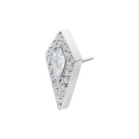 Accesorio de Escudo de Cristal Push Fit Plateado Accesorio plateado con piedras cristalinas sobre fondo blanco