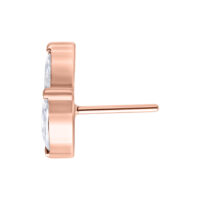 Push Fit Oval Flower Adorno Roségold Adorno Push Fit Oval Flower en roségold con cristal claro, de lado sobre fondo blanco