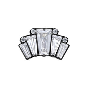 Accesorio Push Fit con Cristales Cuadrados. - Negro