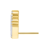 Push Fit Square Crystals - Oro Accesorio Push Fit dorado con cristal cuadrado sobre fondo blanco