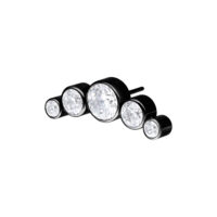 Push Fit 5 Crystal Bow Accesorio Negro Accesorio Push Fit negro con 5 cristales claros sobre fondo blanco
