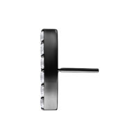 Accesorio Push Fit metálico negro con seis cristales claros sobre fondo blanco