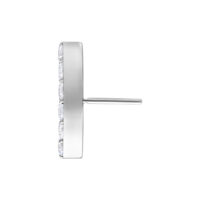 Ajuste a presión plateado 6 Crystal Bow con cristales claros, vista lateral